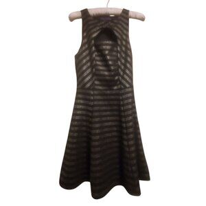 Forever 21 Black Sleeveless Dress With Metallic Detailing